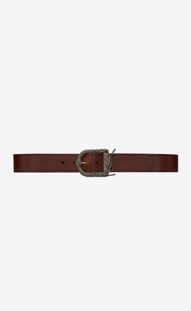 Monogram Celtic belt in dark brown leather